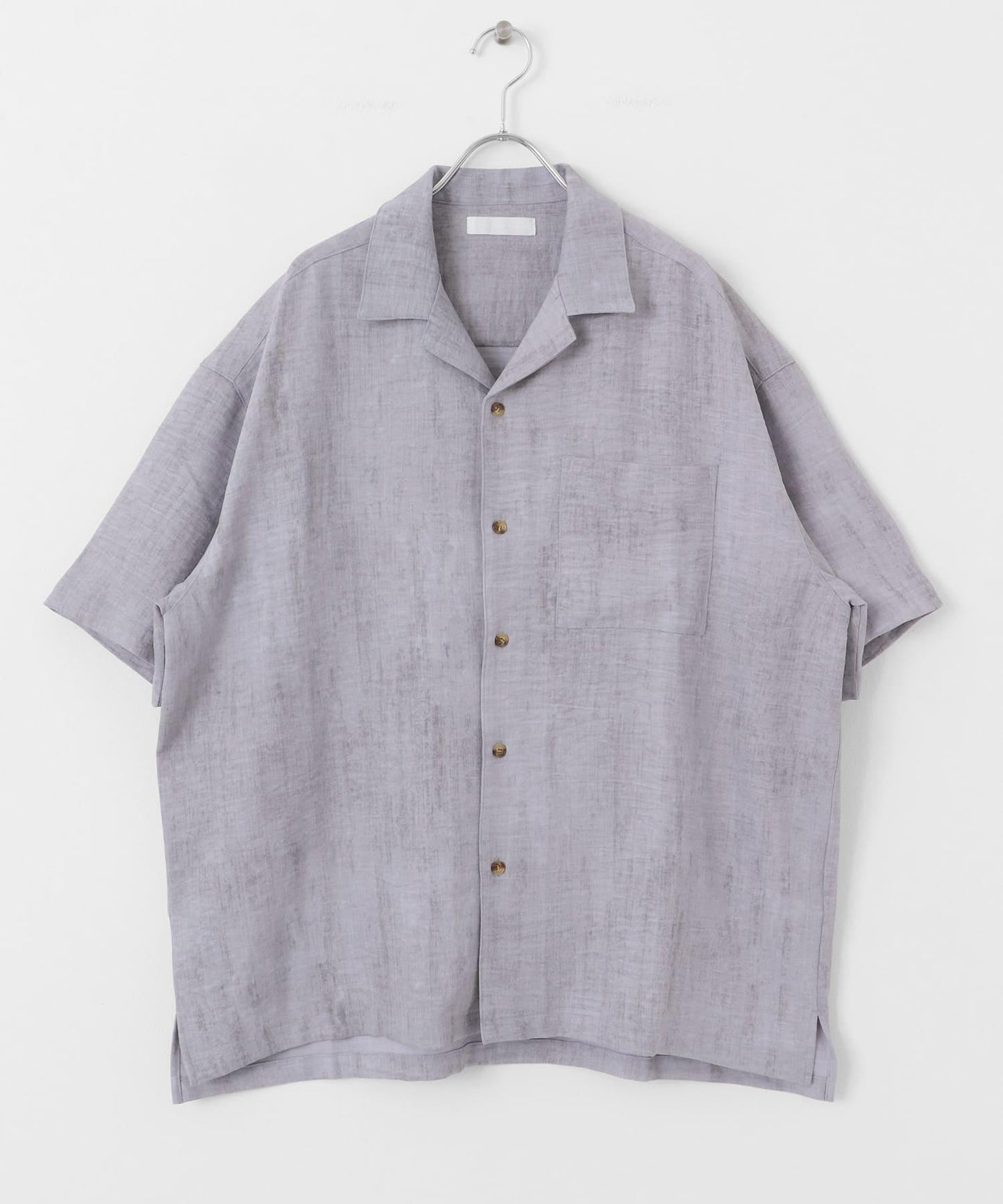 大理石紋開領短袖襯衫