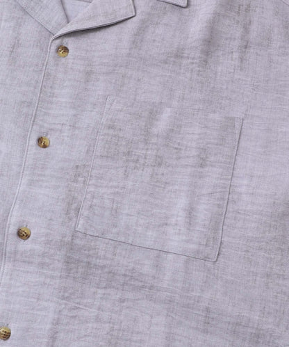 大理石紋開領短袖襯衫