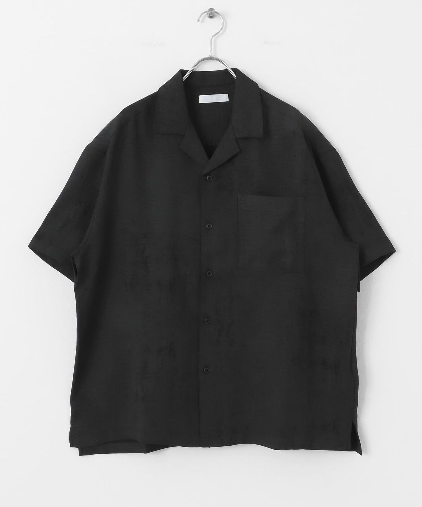 大理石紋開領短袖襯衫