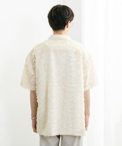 流蘇提花短袖襯衫