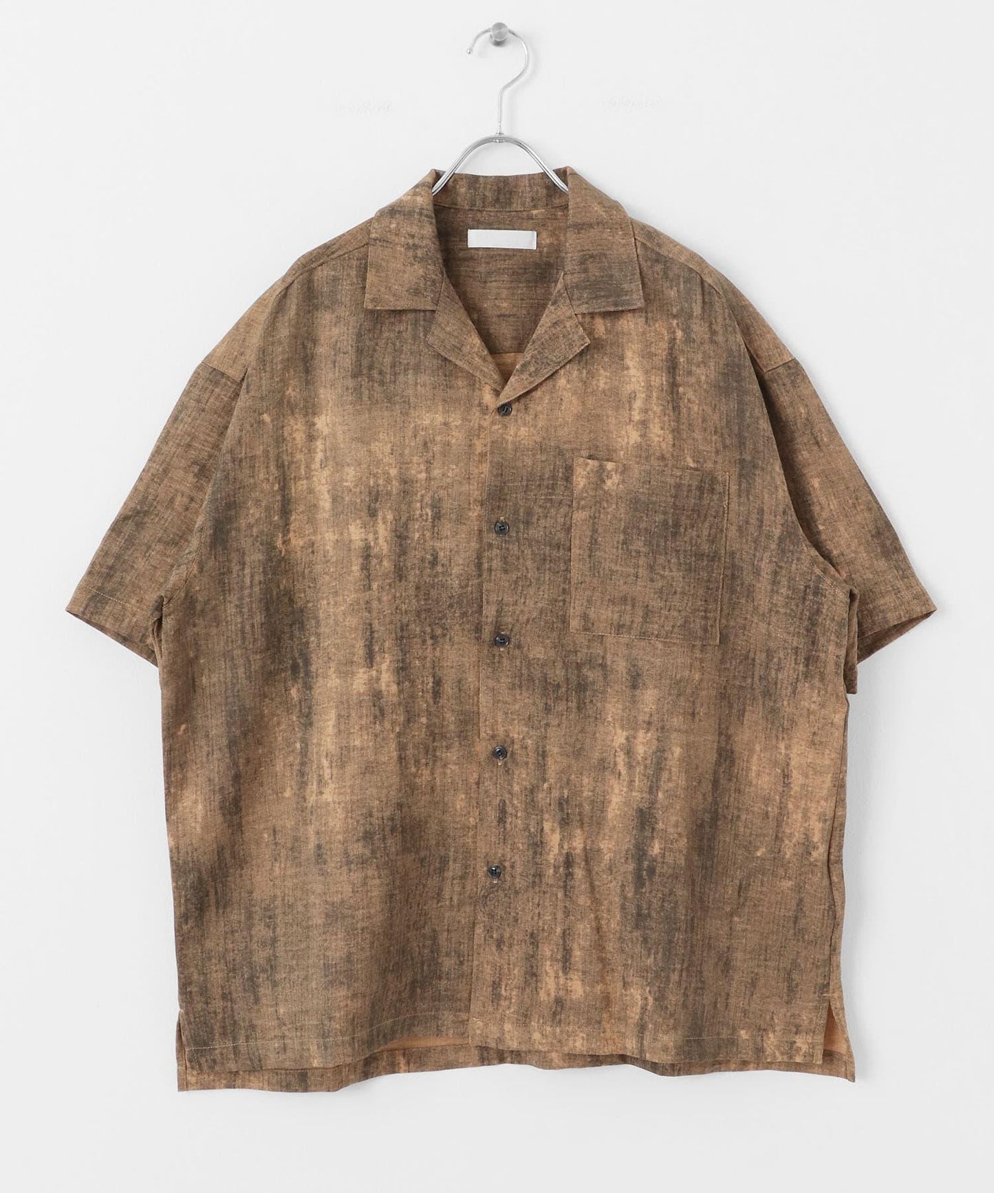 大理石紋開領短袖襯衫