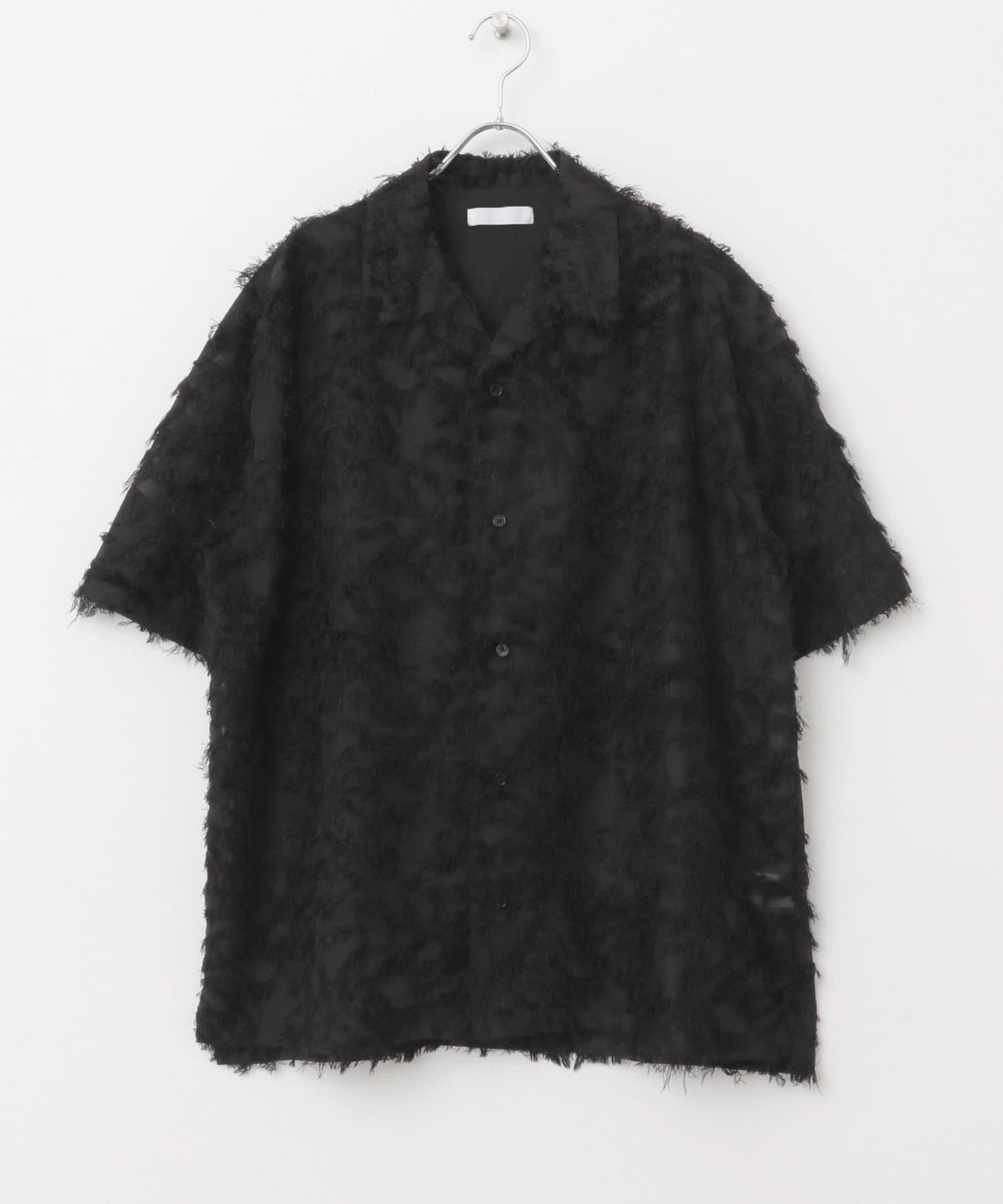 流蘇提花短袖襯衫