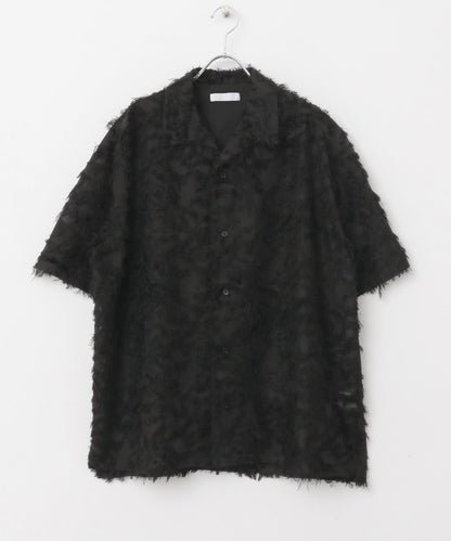 流蘇提花短袖襯衫