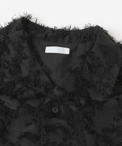 流蘇提花短袖襯衫