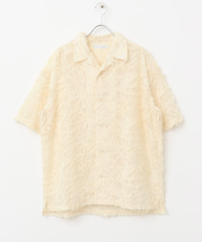 流蘇提花短袖襯衫