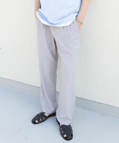 微格紋雙褶寬鬆西裝褲