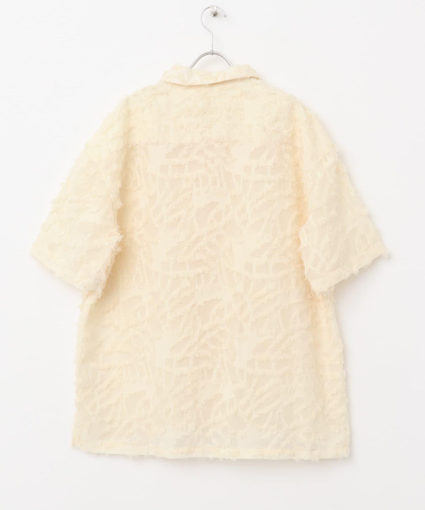 流蘇提花短袖襯衫