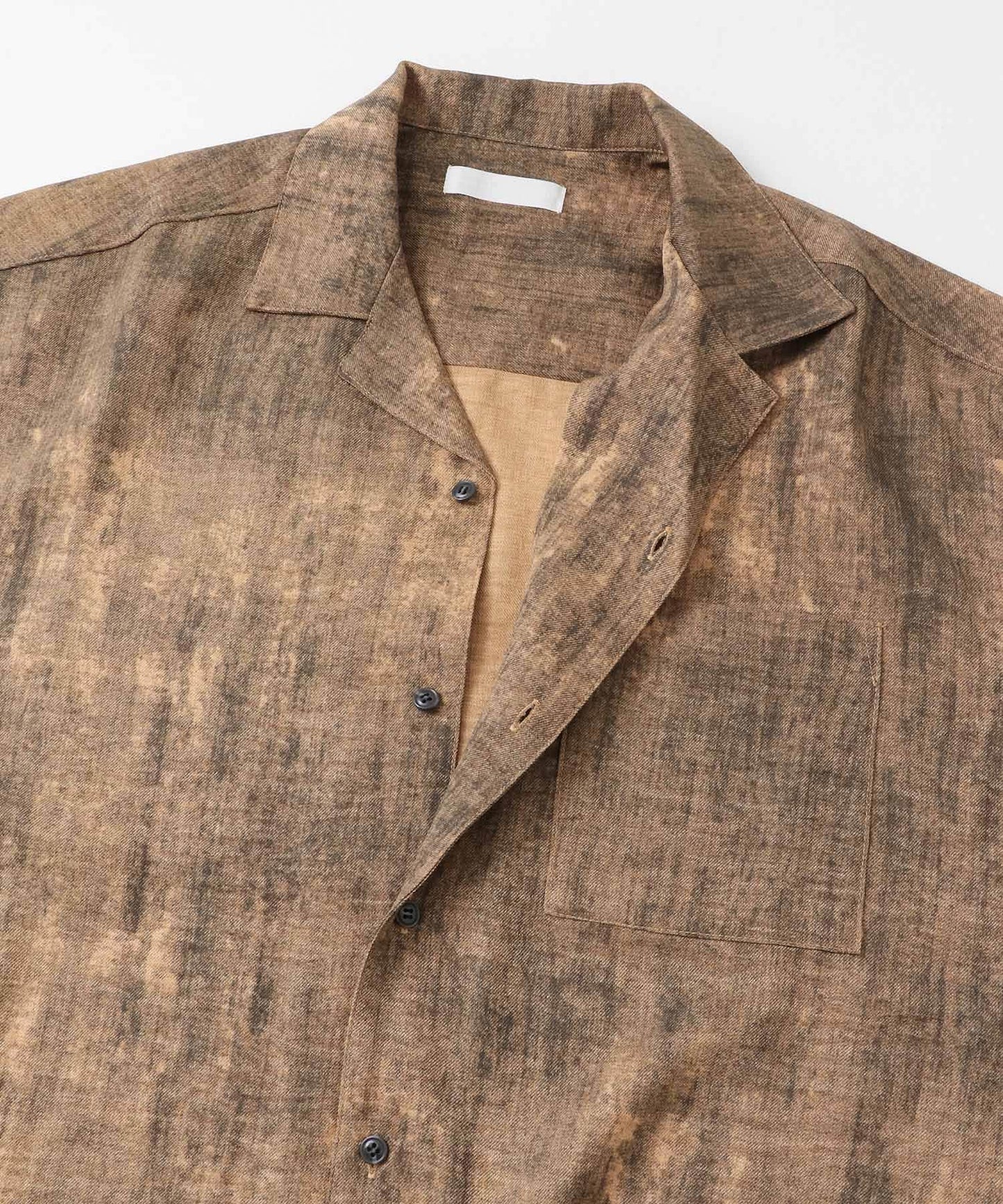 大理石紋開領短袖襯衫