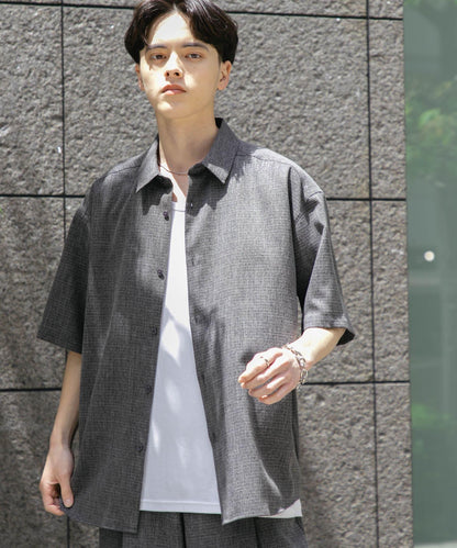 混色常規領短袖襯衫