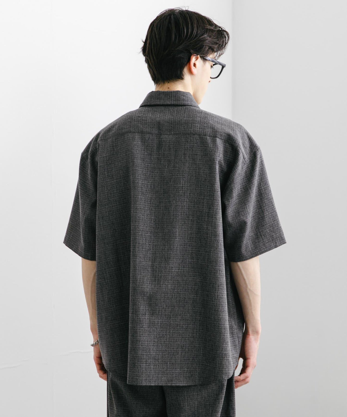 混色常規領短袖襯衫