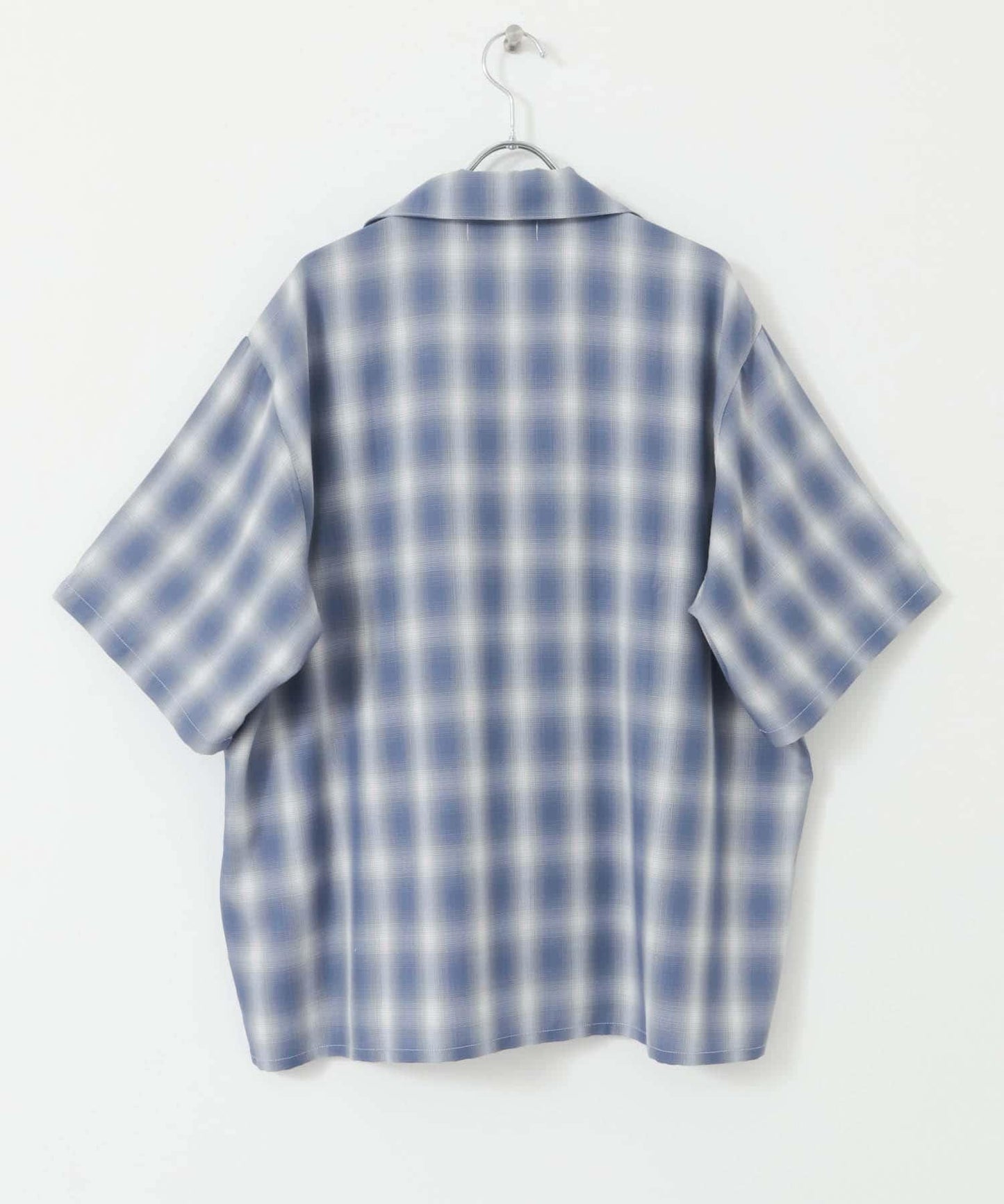 中性漸變格紋短袖襯衫