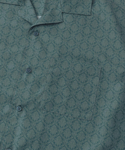 提花開領短袖襯衫