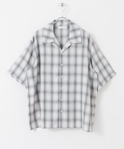 中性漸變格紋短袖襯衫