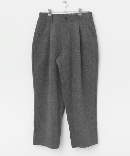 混色褶皺寬腿褲