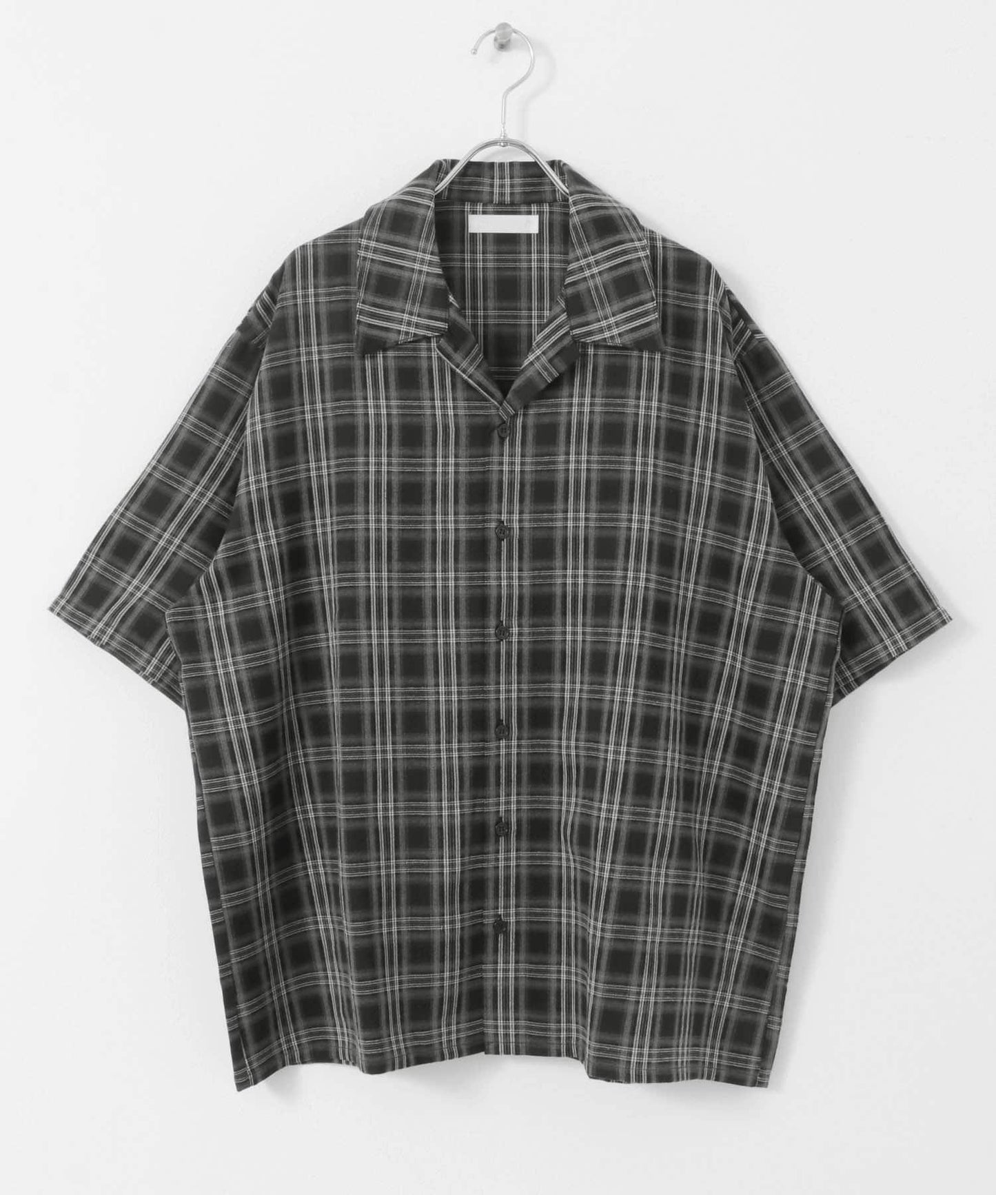 中性漸變格紋短袖襯衫