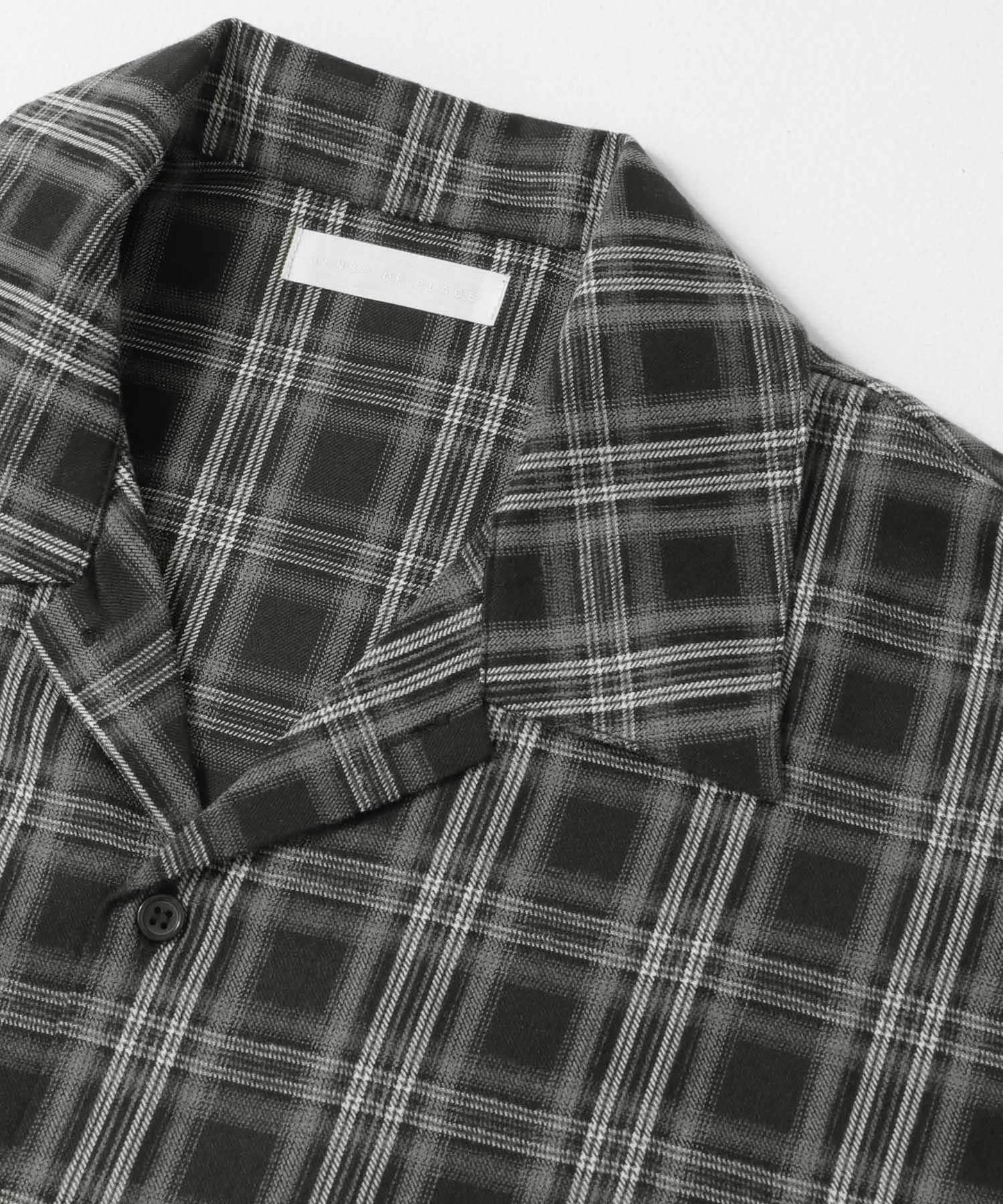 中性漸變格紋短袖襯衫