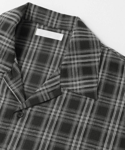 中性漸變格紋短袖襯衫