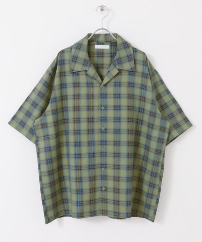 中性漸變格紋短袖襯衫