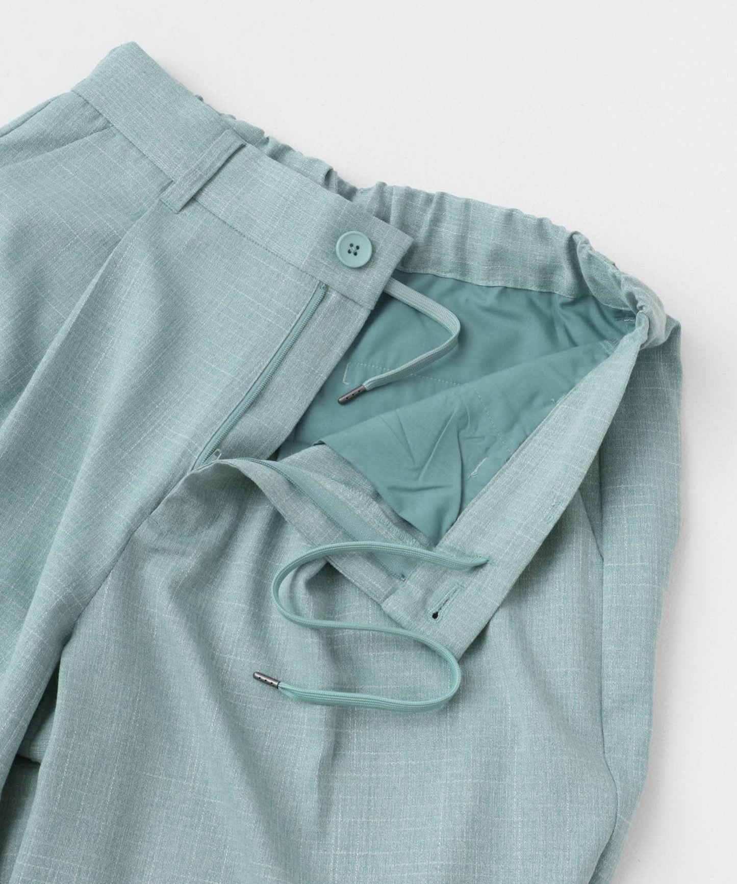 混色褶皺寬腿褲