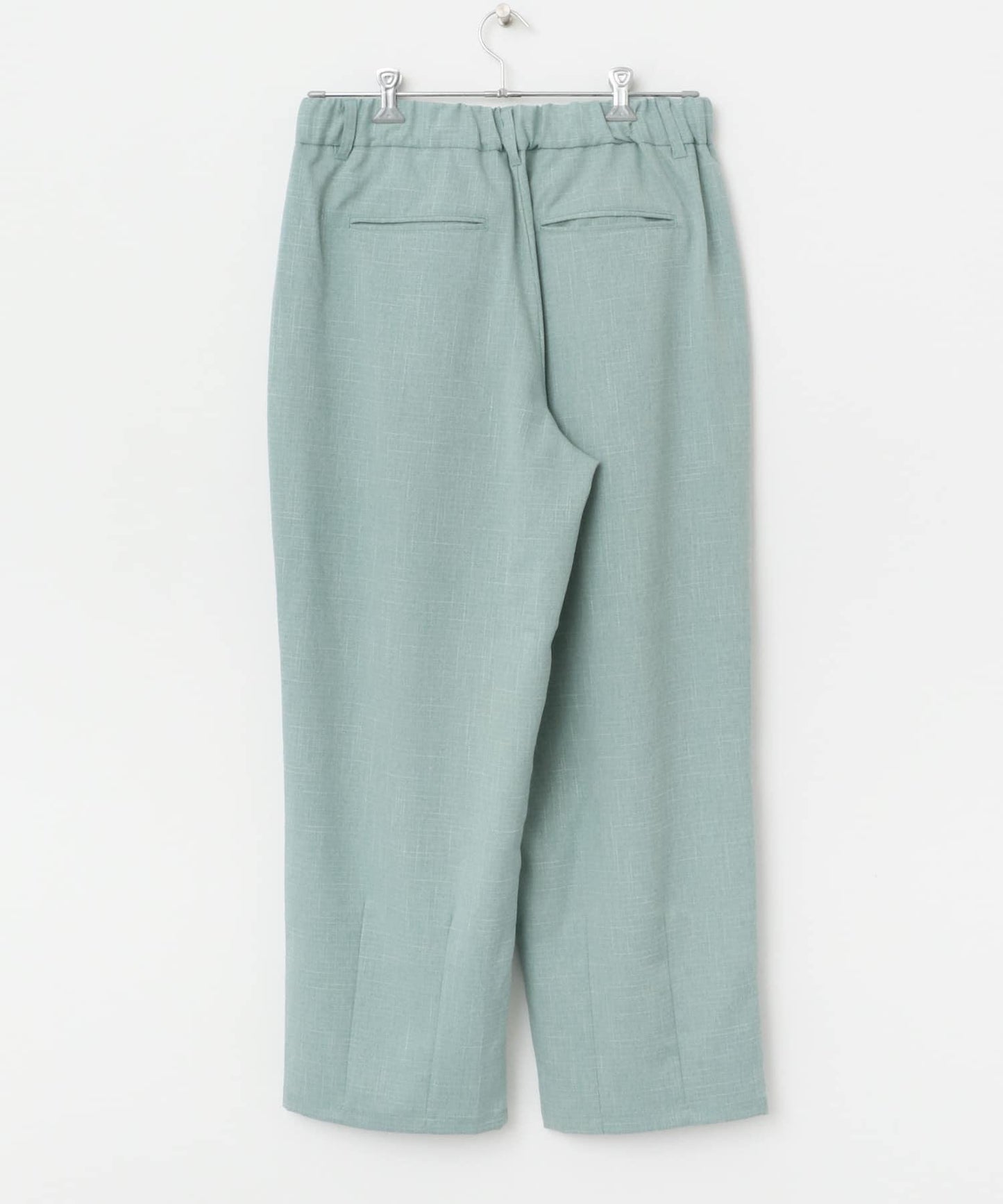 混色褶皺寬腿褲