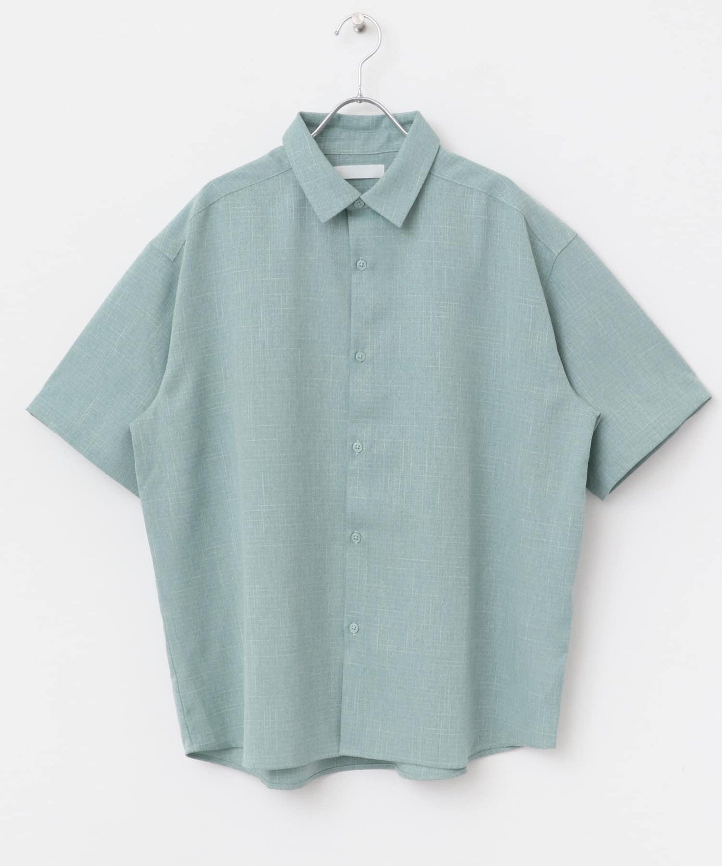 混色常規領短袖襯衫