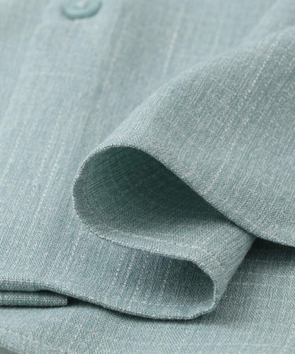 混色常規領短袖襯衫