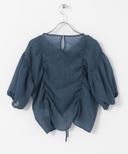 褶皺五分袖襯衫