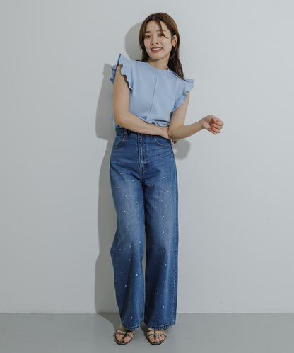 荷葉邊修身針織衫