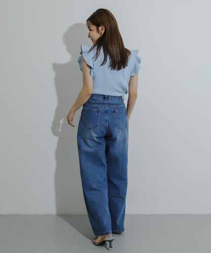 荷葉邊修身針織衫