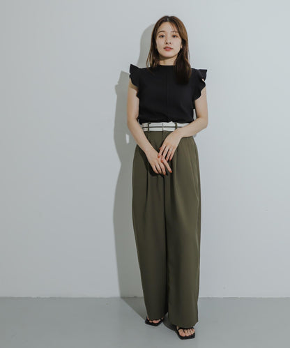 荷葉邊修身針織衫