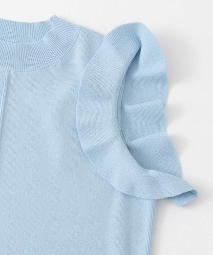 荷葉邊修身針織衫