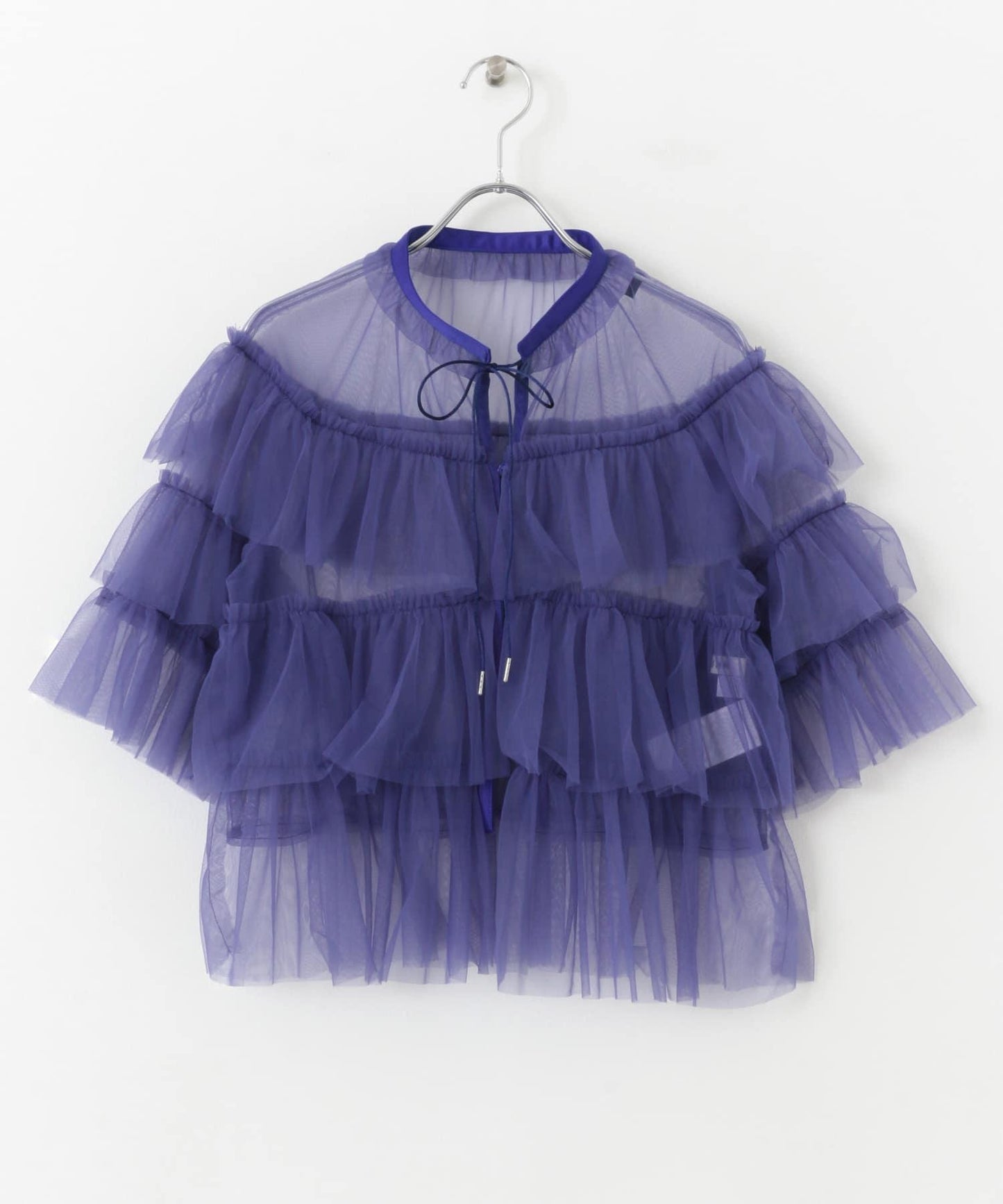 多層網紗拼接女式襯衫