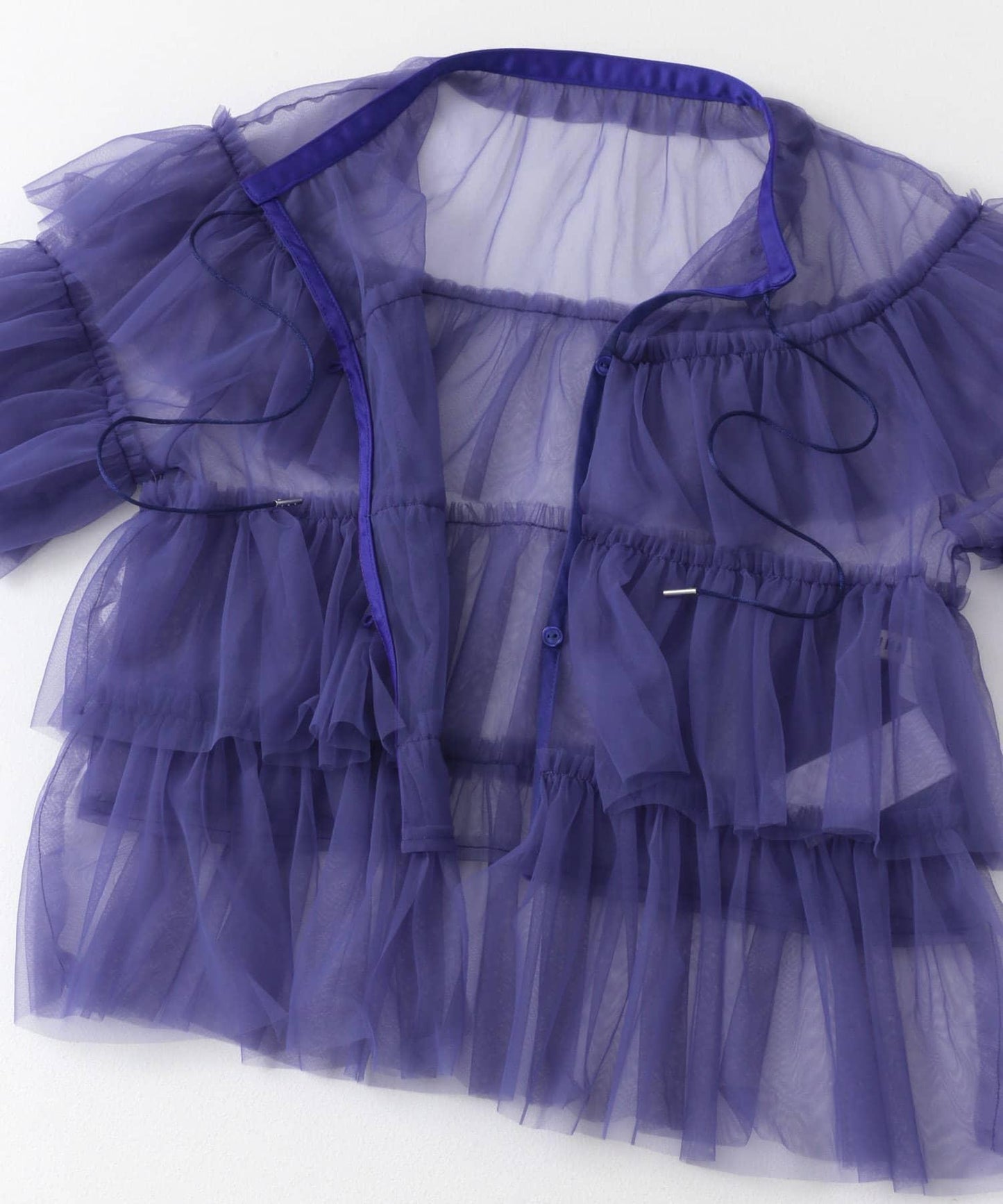 多層網紗拼接女式襯衫