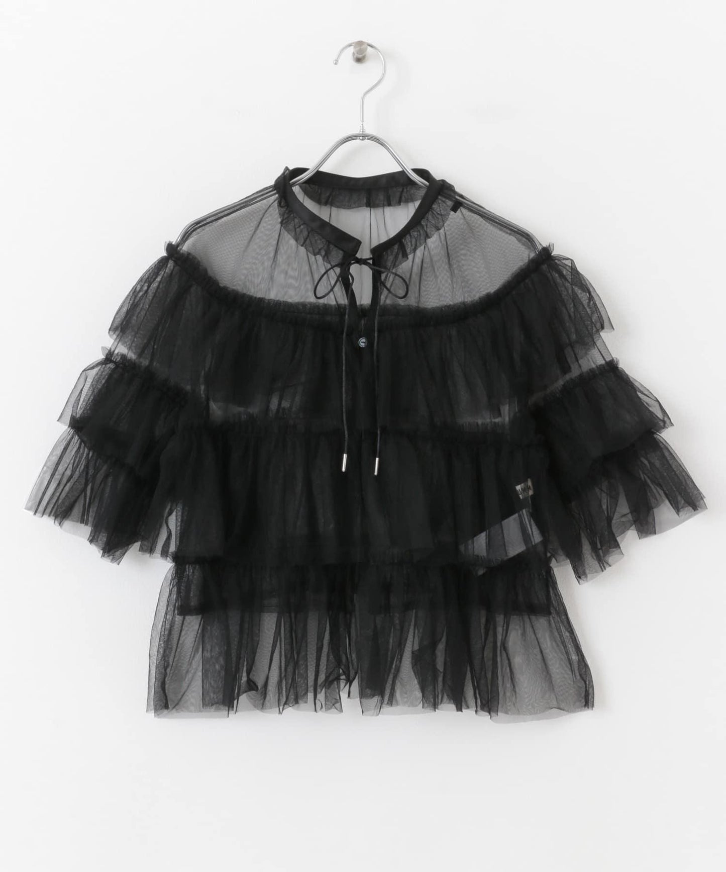 多層網紗拼接女式襯衫