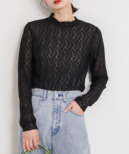 蕾絲拼接上衣