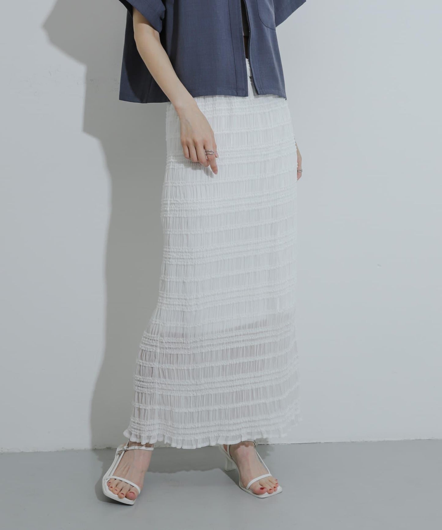 A字荷葉邊半身裙