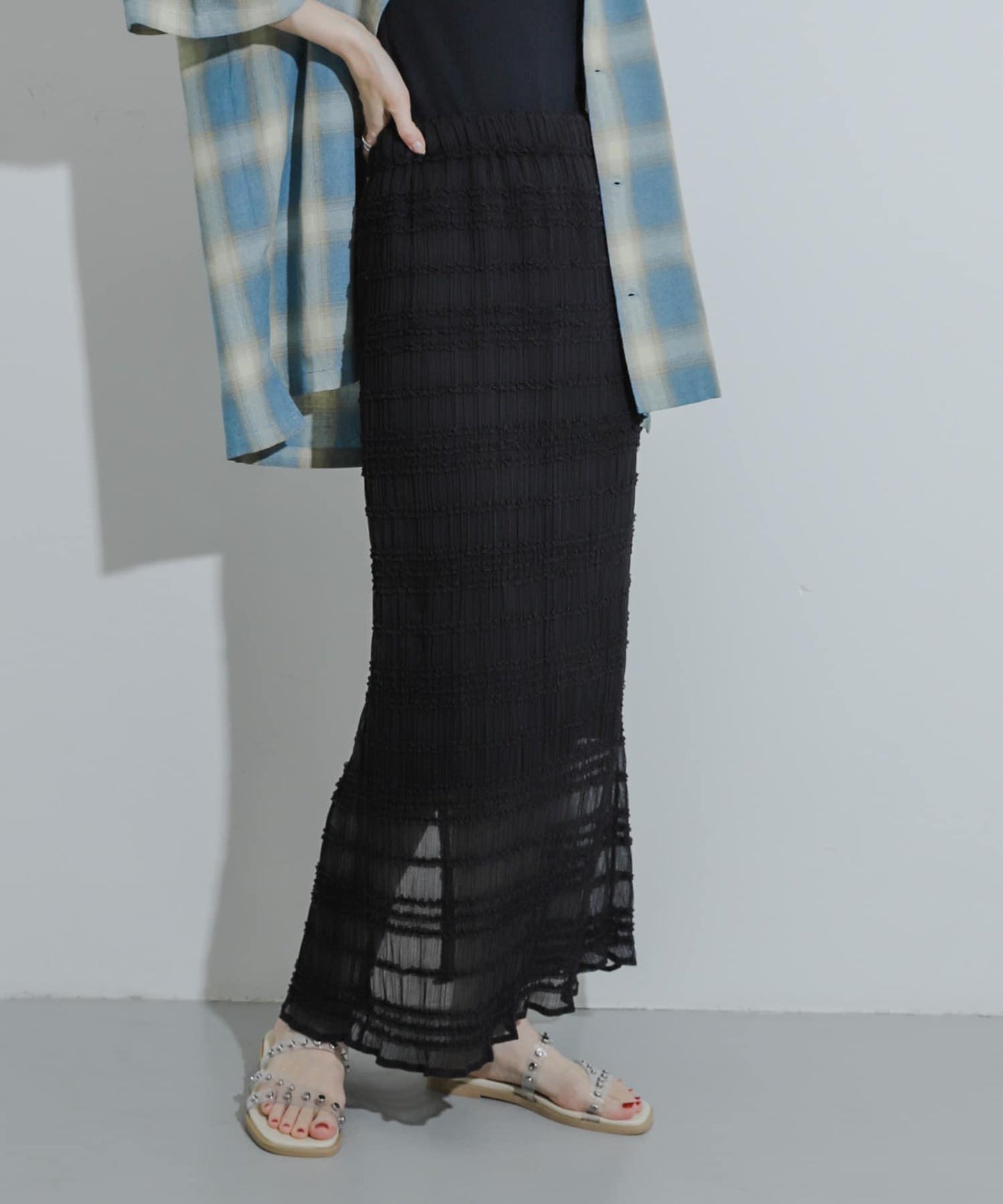 A字荷葉邊半身裙