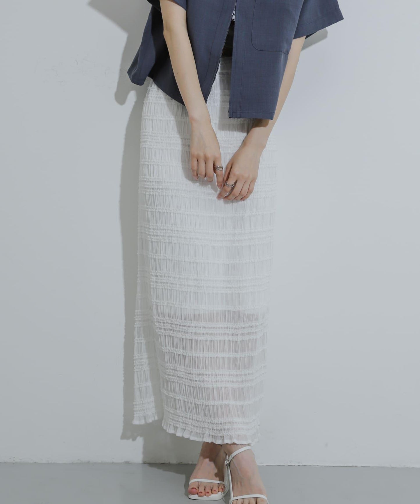 A字荷葉邊半身裙