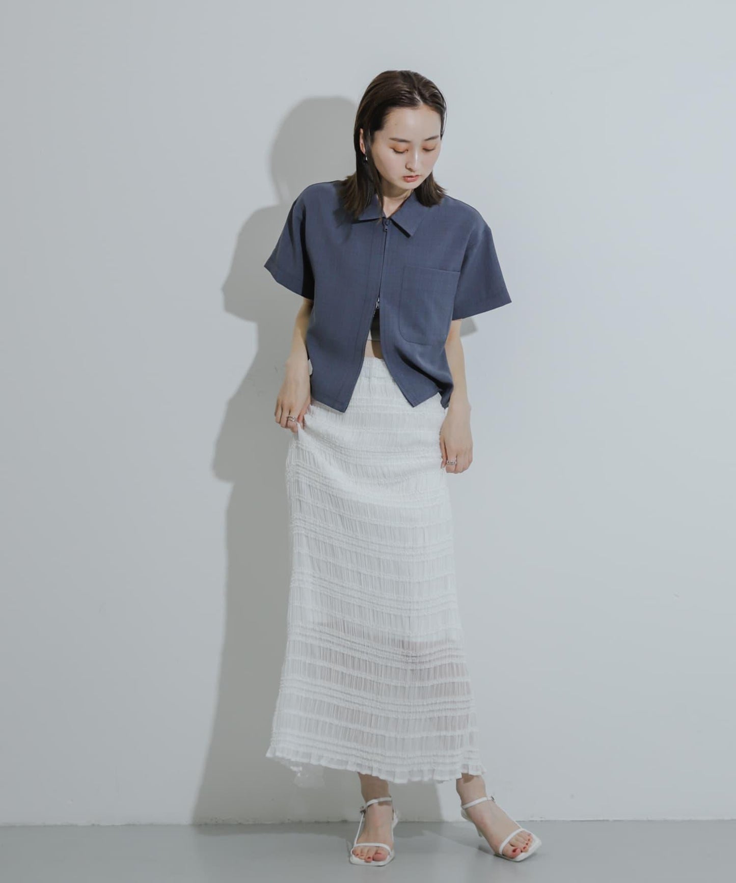 A字荷葉邊半身裙