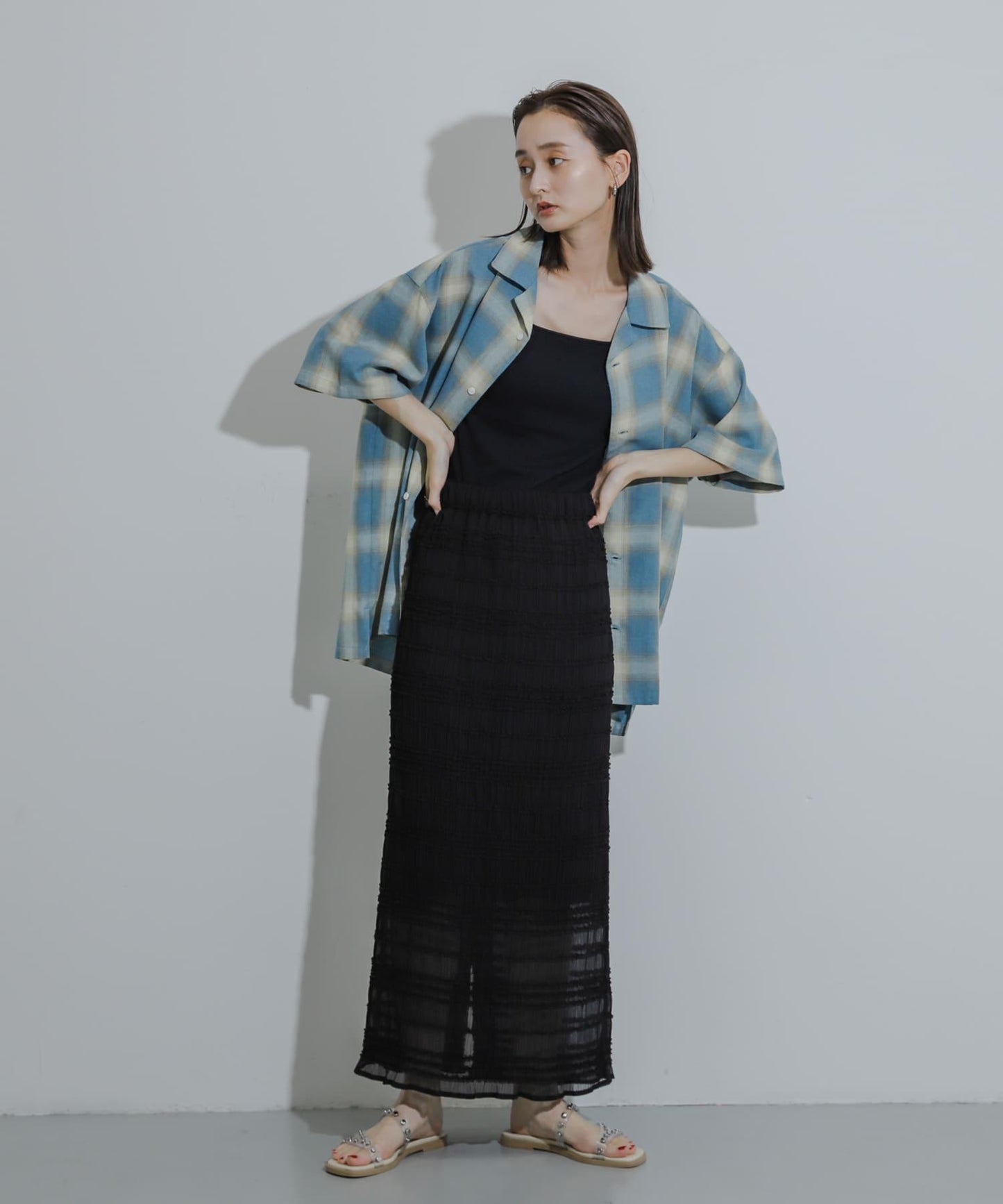 A字荷葉邊半身裙