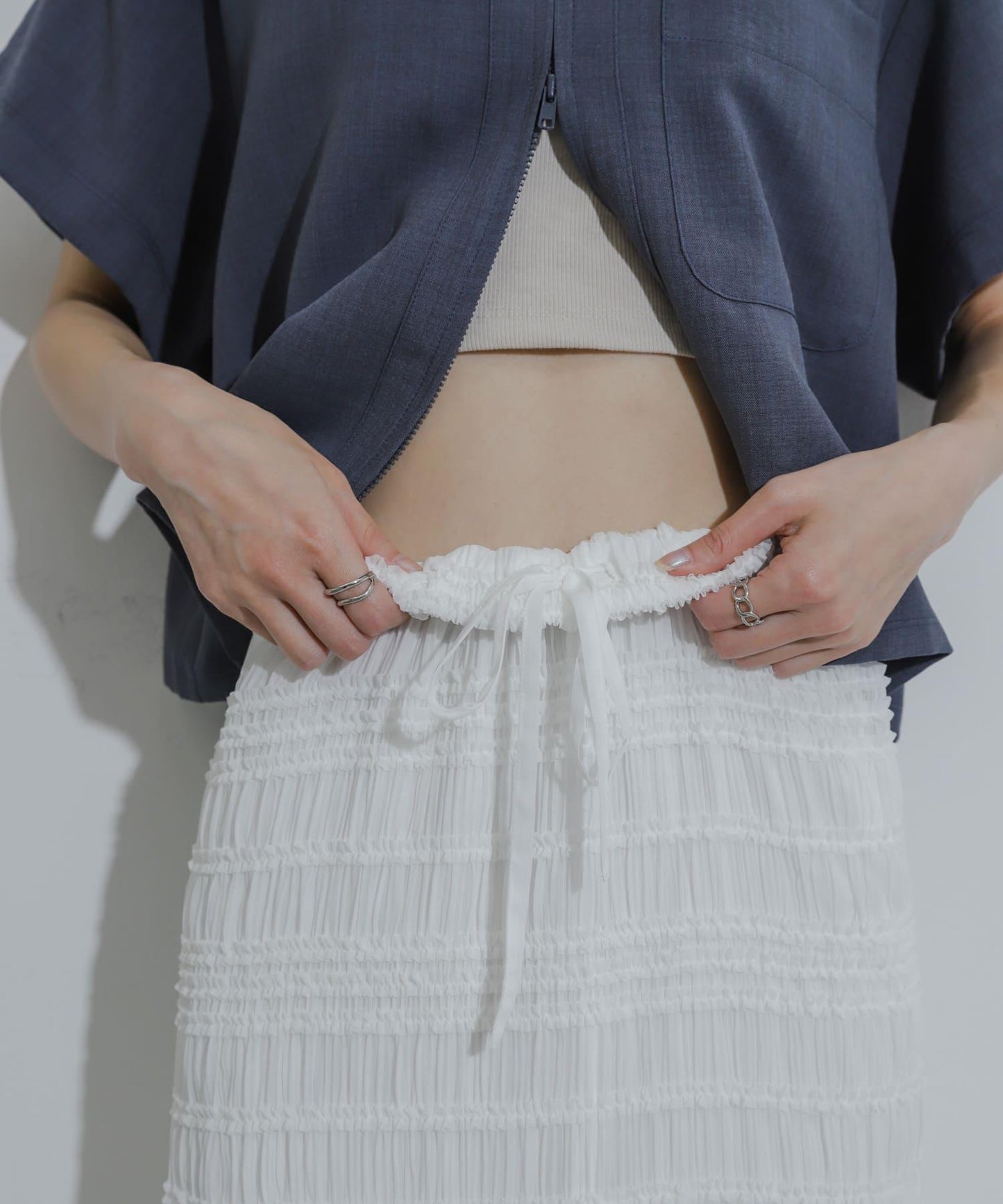 A字荷葉邊半身裙