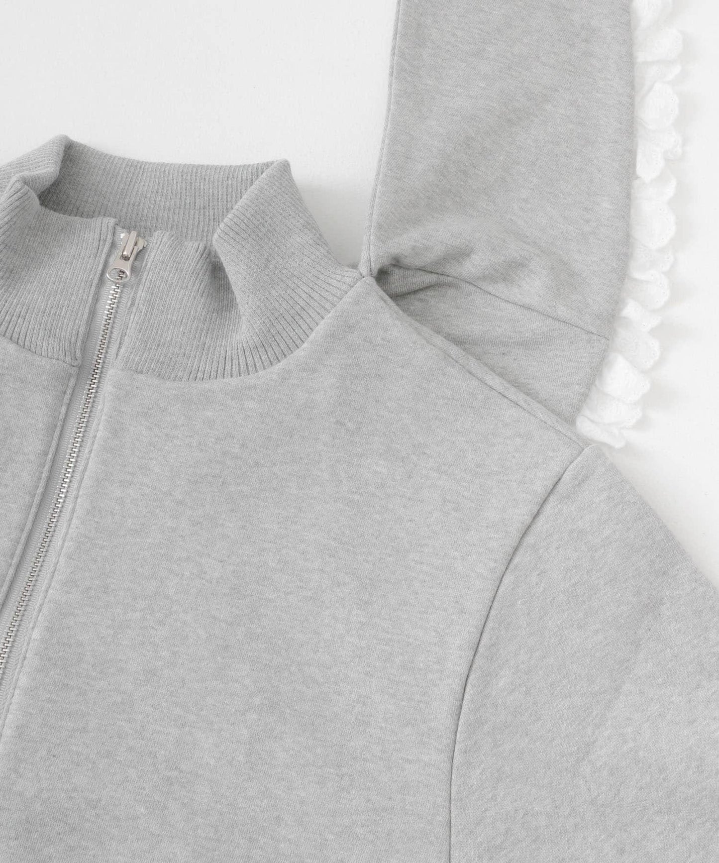 VITALSIGN 蕾絲斗篷標誌拉鍊開衫