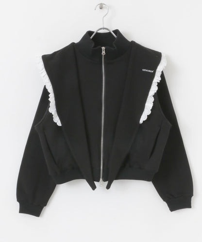 VITALSIGN 蕾絲斗篷標誌拉鍊開衫