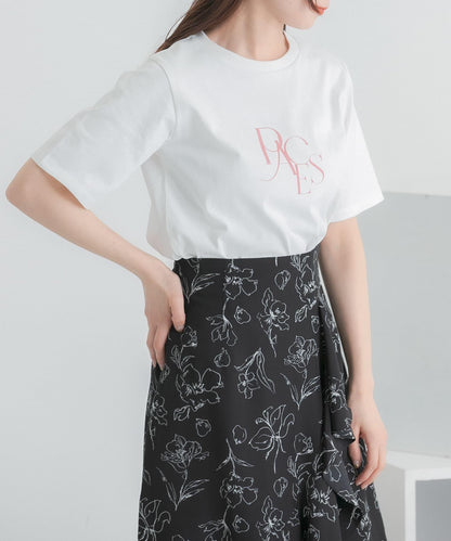 圖案五分袖緊身T恤