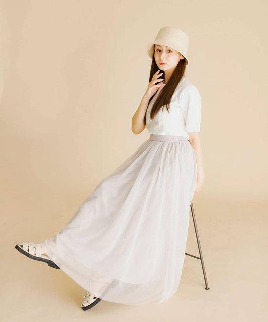 柔軟網紗休閒裙