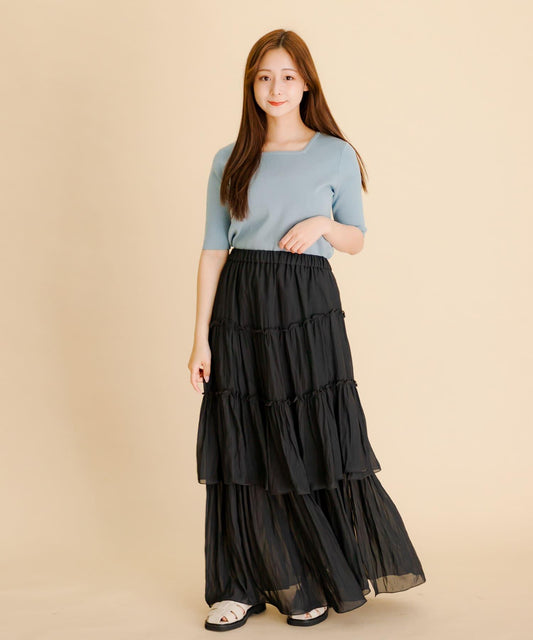 不規則層疊長裙