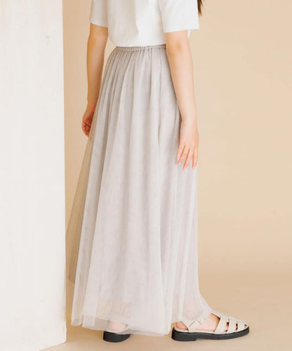 柔軟網紗休閒裙