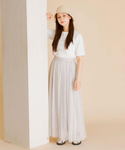 柔軟網紗休閒裙