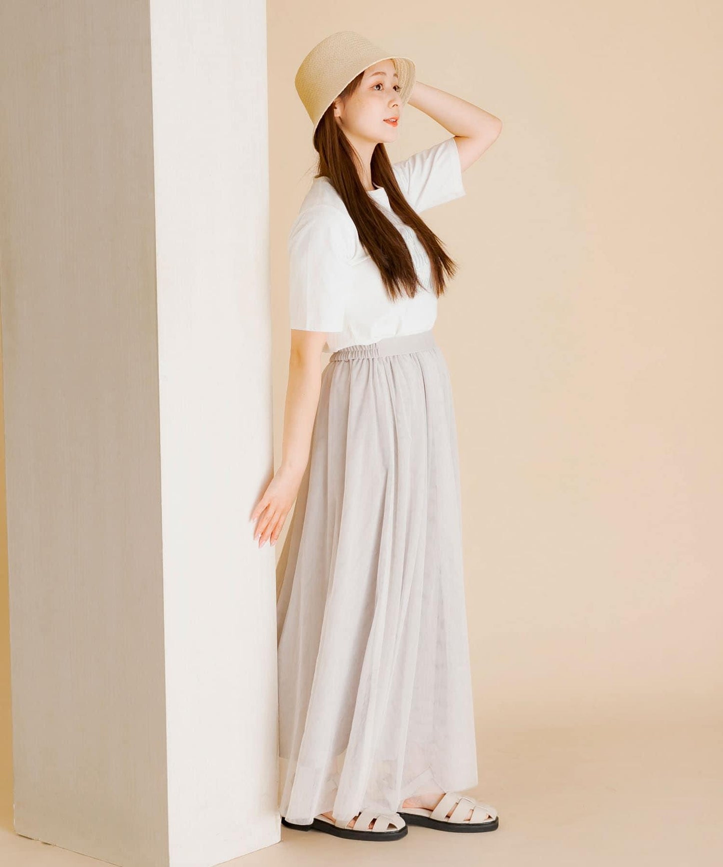 柔軟網紗休閒裙