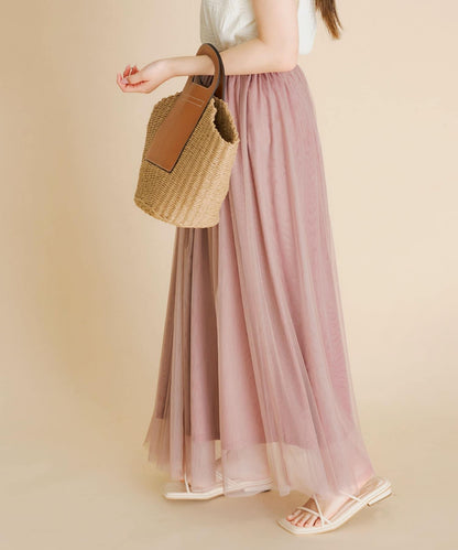 柔軟網紗休閒裙
